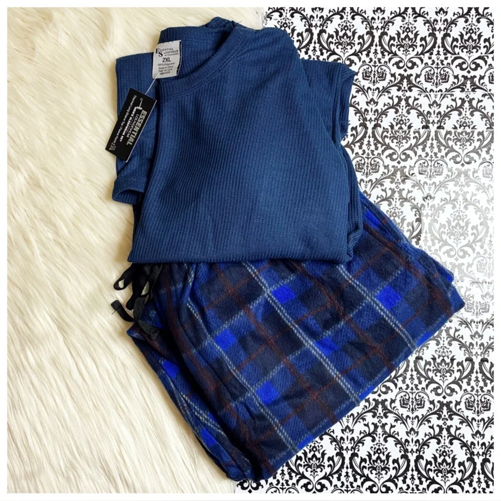 NWT Seven Apparel : size : 2XL : thermal top + fleece pants sleepwear pajama set